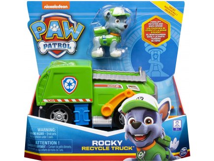 PAT PATROUILLE ROCKY AVEC CAMION POUBELLE - FIGURINE CHIEN - PAW PATROL - SPIN MASTER 