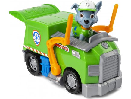 Pat patrouille rocky avec camion poubelle - figurine chien - paw patrol - Spin master 