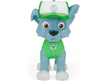 PAT PATROUILLE ROCKY AVEC SON ET SAC A DOS TRANSPORTABLE - FIGURINE CHIEN - PAW PATROL THE MOVIE - SPIN MASTER - 20130482