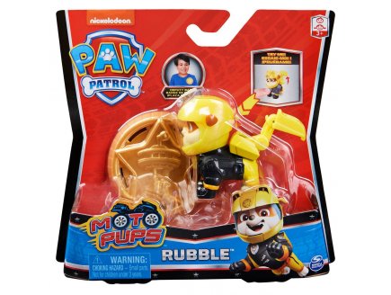 PAT PATROUILLE RUBEN AVEC SAC A DOS ET BADGE - FIGURINE CHIEN - PAW PATROL MOTO PUPS - SPIN MASTER - 20130055