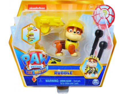 PAT PATROUILLE RUBEN AVEC SON ET SAC A DOS TRANSPORTABLE - FIGURINE CHIEN - PAW PATROL THE MOVIE - SPIN MASTER - 20130317