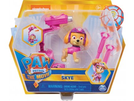 PAT PATROUILLE STELLA AVEC SON ET SAC A DOS TRANSPORTABLE - FIGURINE CHIENNE - PAW PATROL THE MOVIE - SPIN MASTER - 20130318
