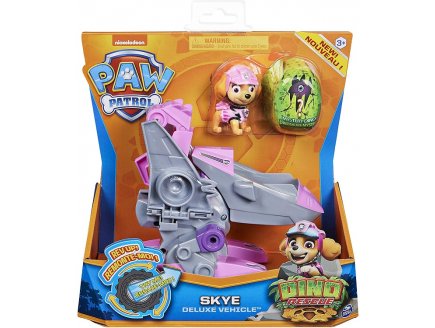 PAT PATROUILLE STELLA ET SON AVION + DINOSAURE MYSTERE - FIGURINE CHIEN - PAW PATROL DINO RESCUE