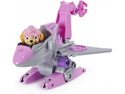 Pat patrouille stella et son avion + dinosaure mystere - figurine chien - paw patrol dino rescue