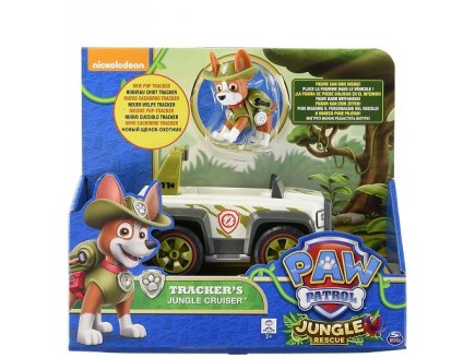 PAT PATROUILLE TRACKER ET SA JEEP - FIGURINE CHIEN - PAW PATROL JUNGLE RESCUE - SPIN MASTER - 20116039