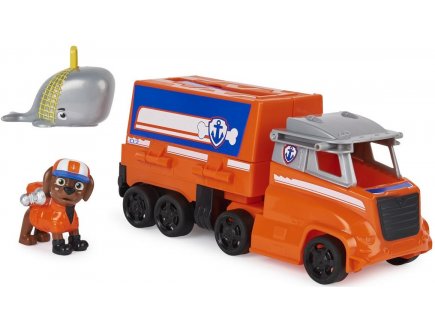 Pat patrouille truck rescue : zuma et son camion animaux - figurine chien et baleine - vehicule de luxe - paw patrol - Spin master - 20139135