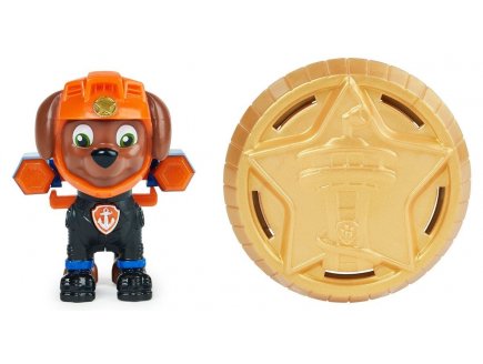 Pat patrouille zuma avec sac a dos et badge - figurine chien - paw patrol - Spin master - 20128240