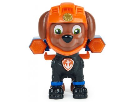 Pat patrouille zuma avec sac a dos et badge - figurine chien - paw patrol - Spin master - 20128240