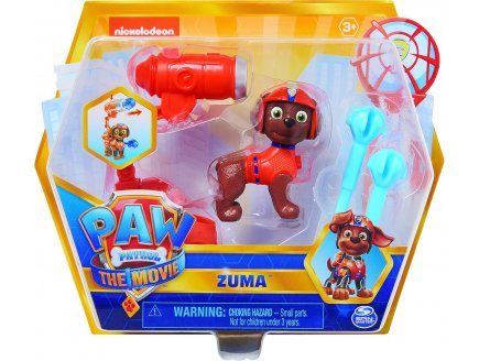 PAT PATROUILLE ZUMA AVEC SON ET SAC A DOS TRANSPORTABLE - FIGURINE CHIEN - PAW PATROL THE MOVIE - SPIN MASTER - 20130319