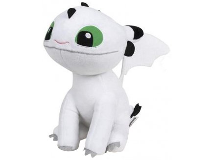 PELUCHE BEBE DRAGON BLANC PIROUETTE 37 CM - PELUCHE LICENCE DRAGONS