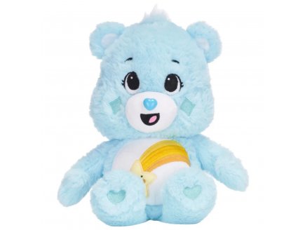 Peluche Bisounours Bleu Etoile et arc en ciel jaune - Touronchon 30 cm - Doudou licence