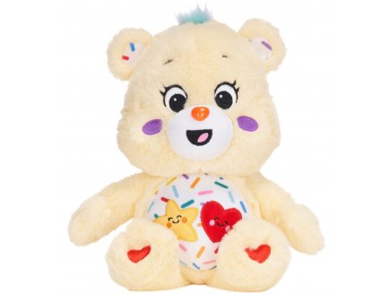 Peluche bisounours jaune avec fleur et coeur - Toutaquin 30 cm - doudou licence
