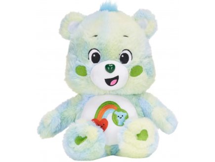 Peluche bisounours vert avec coeur et arc en ciel - Touchanceux 30 cm - doudou licence