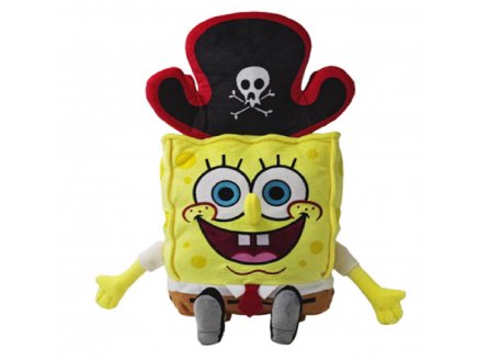 Peluche Bob L'�ponge en pirate 45 cm  - Grand Doudou licence Bob L'�ponge