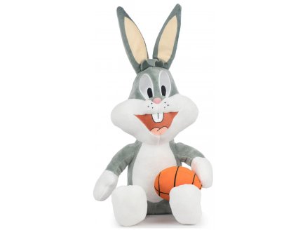 PELUCHE BUGS BUNNY 40 CM AVEC BALLON DE BASKET - LAPIN GRIS - DOUDOU LICENCE LOONEY TUNES