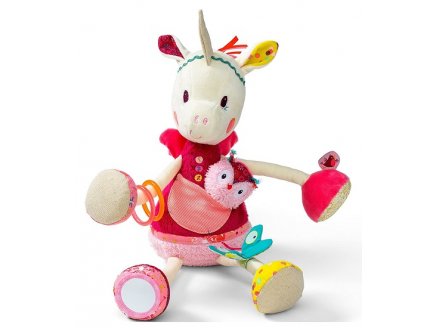 PELUCHE CALINE D'ACTIVITES LOUISE LA LICORNE - LILLIPUTIENS - EVEIL BEBE FILLE