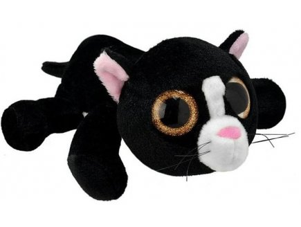 PELUCHE CHAT NOIR AVEC GROS YEUX 25 CM - FLOPPY'S - WILD PLANET - K7801