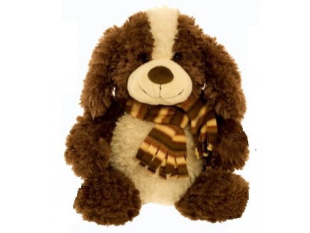 PELUCHE CHIEN AVEC ECHARPE 38 CM - WILD PLANET - K7539