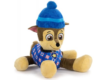 PELUCHE CHIEN CHASE COUCHE 50 CM - PAT' PATROUILLE - PELUCHE LICENCE PAW PATROL