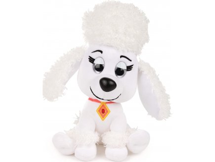 PELUCHE CHIEN DOLORES LE CANICHE BLANC 21 CM - PAT' PATROUILLE LE FILM - PELUCHE LICENCE PAW PATROL THE MOVIE