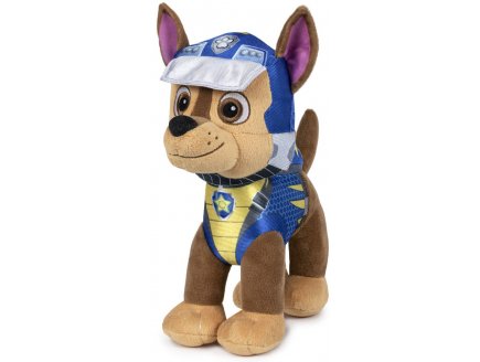 Peluche chien policier chase 29 cm - pat' patrouille dino rescue - peluche licence