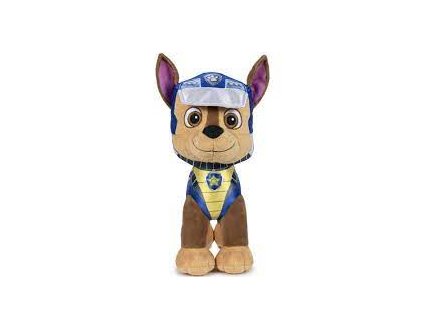 Peluche chien policier chase 29 cm - pat' patrouille dino rescue - peluche licence paw patrol