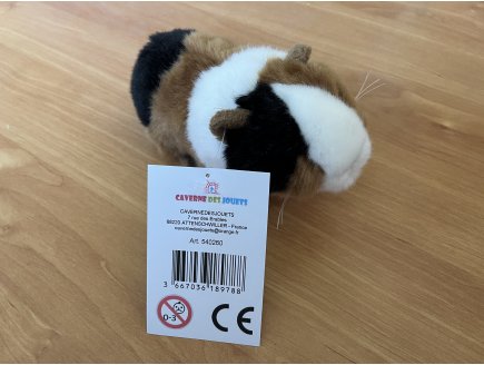 Peluche Cochon d'Inde 18 cm, noir et brun - Realiste et Doux - Cobaye, Rongeur - Doudou petit animal