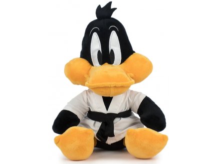 PELUCHE DAFFY DUCK 34 CM JUDOKA - CANARD NOIR - DOUDOU LICENCE LOONEY TUNES
