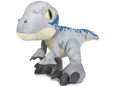 PELUCHE DINOSAURE VELOCIRAPTOR BLUE 27 CM - JURASSIC WORLD - DINO GRIS - PELUCHE LICENCE