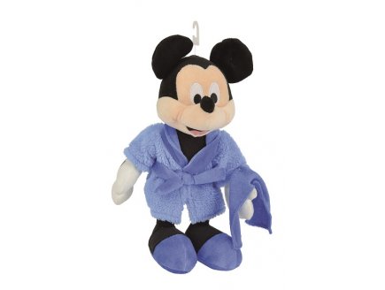Peluche Disney mickey en peignoir bleu 25 cm - nicotoy - peluche licence