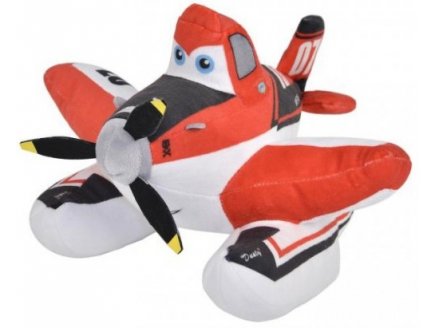 PELUCHE DUSTY BOMBARDIER A EAU 21 CM - PLANES - AVION ROUGE ET BLANC - PELUCHE SIMBA