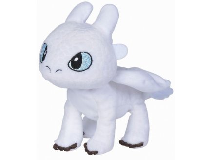 PELUCHE FURIE ECLAIR DRAGON BLANC 20 CM - PELUCHE LICENCE DRAGONS