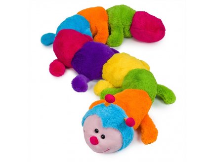 PELUCHE GEANTE : 1000 PATTES / CHENILLE MULTICOLORE DE 1 M 90 DE LONG - GRANDE PELUCHE