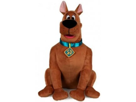 PELUCHE GANTE CHIEN SCOOBY-DOO ASSIS 70 CM - GRANDE PELUCHE LICENCE DESSIN ANIME