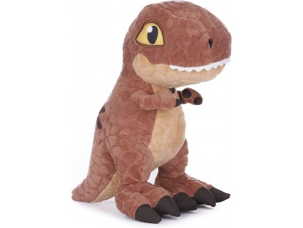 PELUCHE GEANTE JURASSIC WORLD : T-REX BRUN 90 CM - PELUCHE LICENCE TYRANNOSAURE - DOUDOU XXL