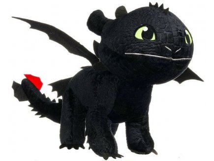 PELUCHE GANTE KROKMOU DRAGON NOIR 90 CM - GRANDE PELUCHE LICENCE DRAGONS