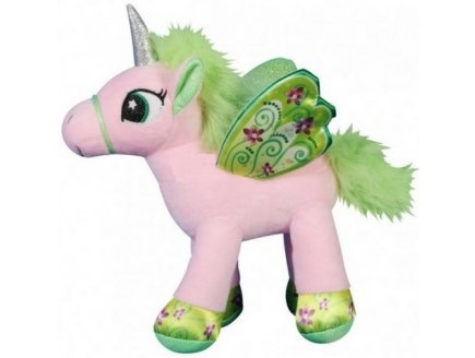 PELUCHE GEANTE : LICORNE COUCHEE ROSE AVEC AILES 1 METRE 10 - ANIMAUX FANTASTIQUE