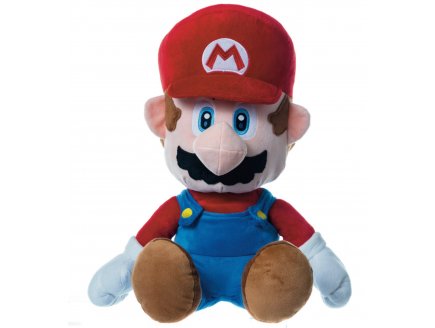 Peluche géante Super Mario Bross 110 cm - Grand Mario Plombier 1 mètre 10 - Doudou XXL Licence Nintendo