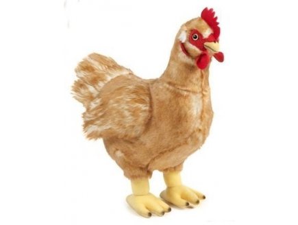 PELUCHE GRANDE POULE BRUNE 32 CM - CLASSIC ANIMAUX DE LA FERME - LIVING NATURE - AN378