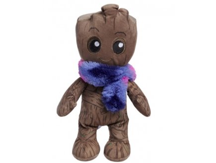 PELUCHE JEUNE GROOT MARRON AVEC ECHARPE 32 CM - MARVEL - DC - DOUDOU LICENCE