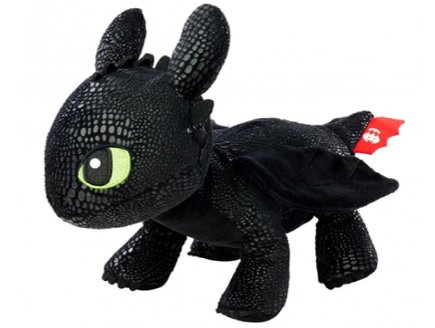 Peluche Krokmou dragon noir 34 cm - Doudou licence Dragons
