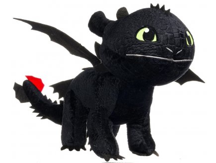 PELUCHE KROKMOU DRAGON NOIR 39 CM - PELUCHE LICENCE DRAGONS