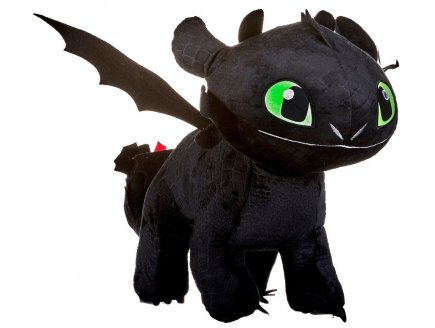 PELUCHE KROKMOU DRAGON NOIR 40 CM PHOSPHORESCENT - PELUCHE LICENCE DRAGONS