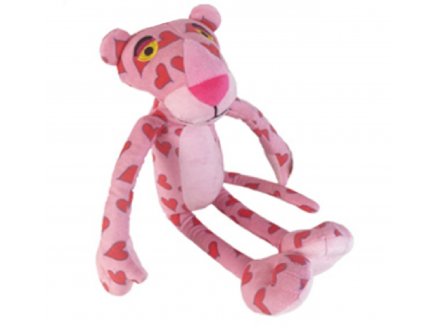 Peluche la Panth�re rose avec coeur 26 cm - Doudou licence 