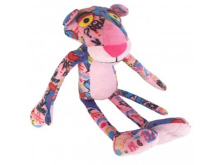 Peluche la Panthère rose avec Graffiti 40 cm - Doudou licence