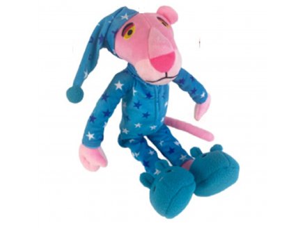 Peluche la Panth�re rose avec pyjama bleu �toil� 26 cm - Doudou licence Simpson