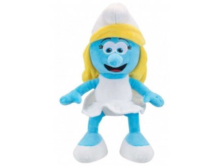 Peluche la schtroumpfette 33 cm debout - doudou licence : collection schtroumpf