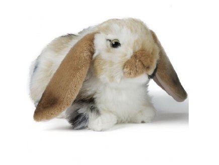 PELUCHE LAPIN MARRON AUX OREILLES TOMBANTES 27 CM - CLASSIC ANIMAUX DE LA FERME - LIVING NATURE 