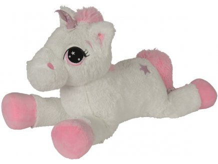 PELUCHE LICORNE GEANTE BLANCHE 1 METRE 25 - ANIMAUX FANTASTIQUE - NICOTOY - 5831414