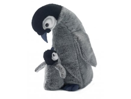 PELUCHE MAMAN PINGOUIN AVEC SON BEBE 30 CM - WWF - 15189